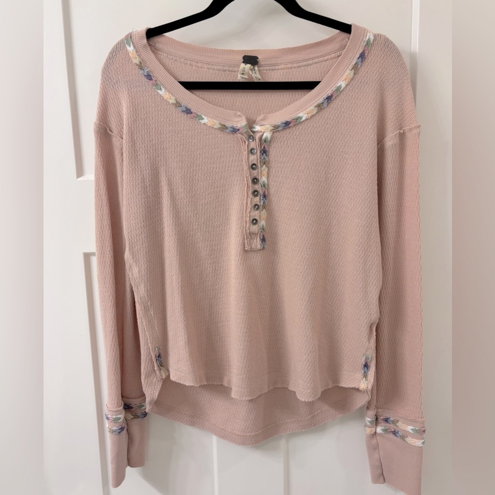 Free People Rainbow Thermal Tee